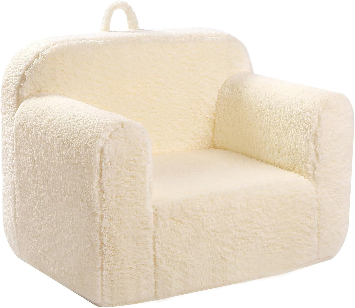 Kids Snuggly-Soft Sherpa Chair for Boys and Girls, Cream