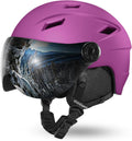 Odoland Ski Helmet with Visor Goggles for All Snow Sports