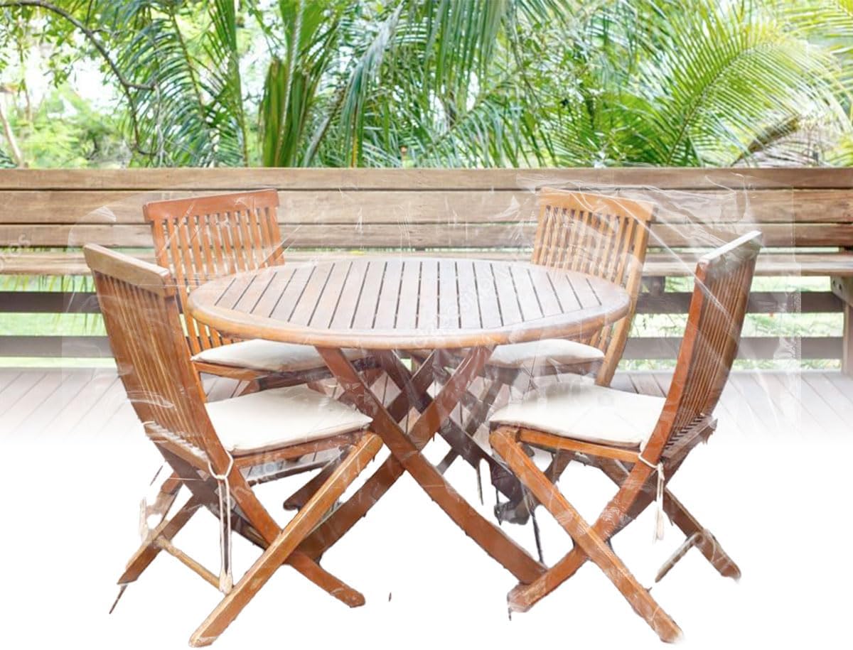 LAMINET Crystal Clear Heavy-Duty Waterproof Round Table Cover