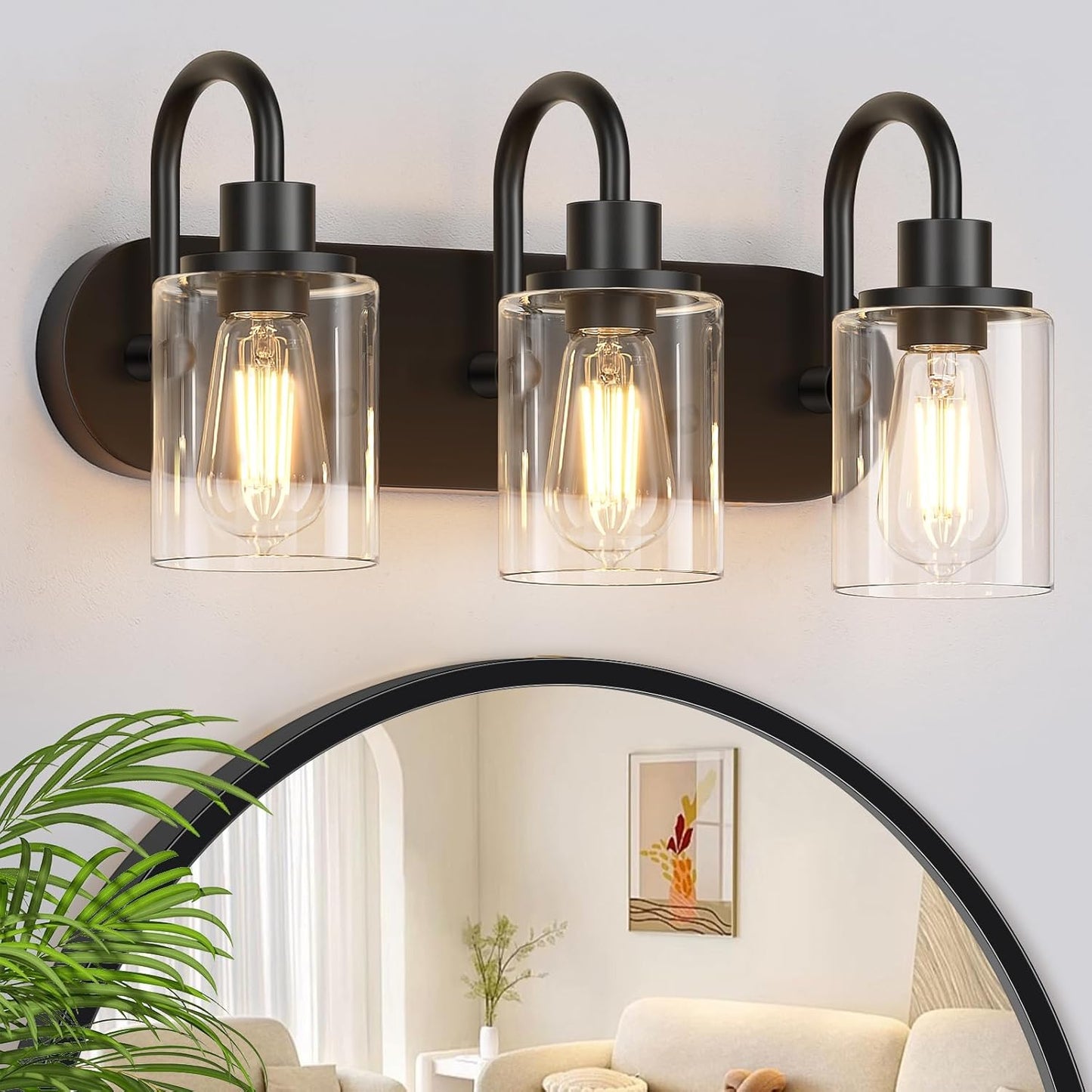 3-Light Bathroom Light Fixtures for Modern Farmhouse Style