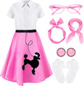 1950s Kids Poodle Skirt Costume Set for Halloween Parties