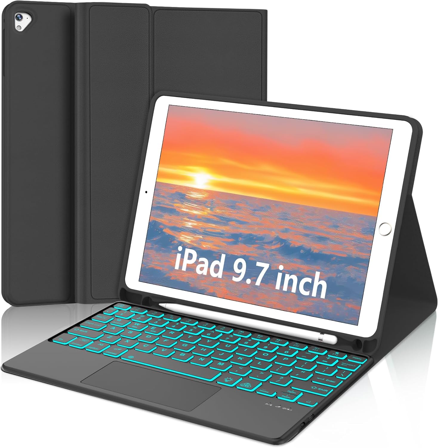 IVEOPPE iPad Keyboard Case with Multi-Touch Trackpad and Backlight