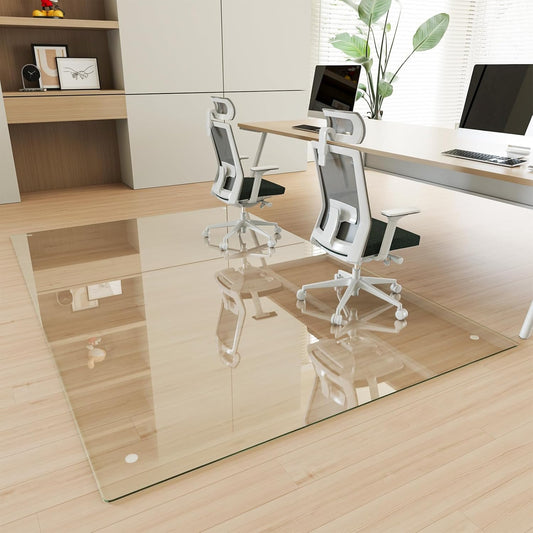 Tempered Glass Chair Mat 48in x 72in for Carpet and Floors