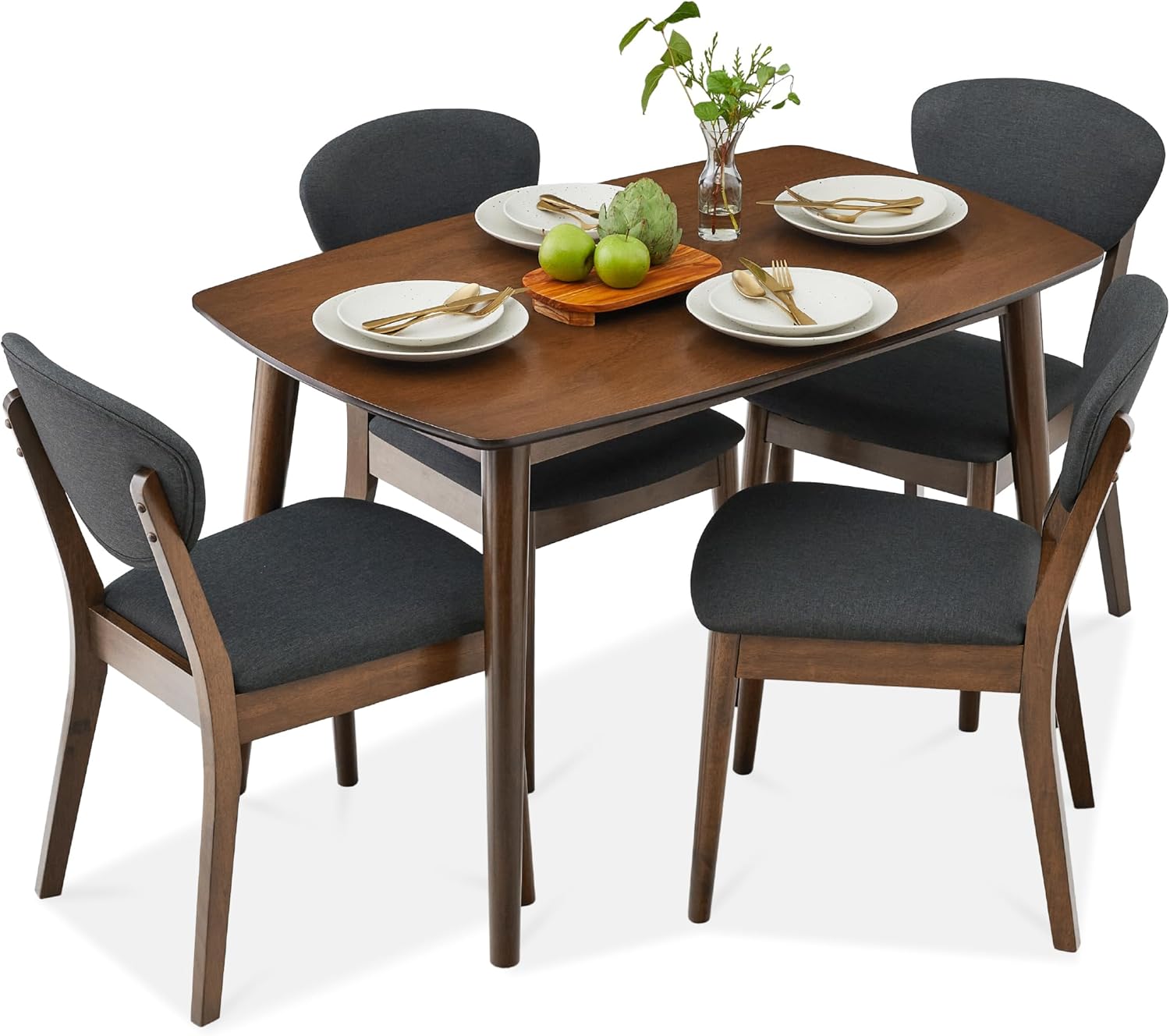 Mid-Century Modern 5-Piece Dining Set for Compact Spaces