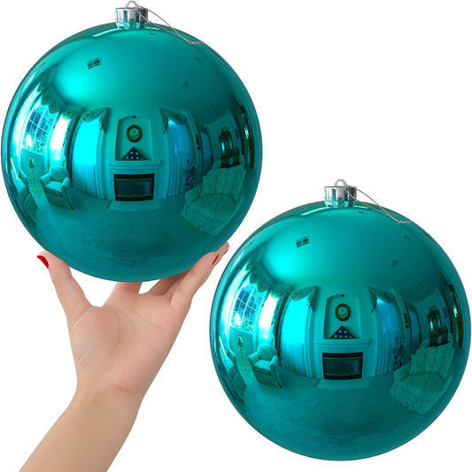 Teal 8.0 in Extra Large Christmas Ornaments for Holiday Decor