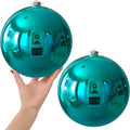 Teal 8.0 in Extra Large Christmas Balls Ornaments - Shatterproof