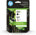 HP Original 64 Tri-Color and 64XL Black Ink Cartridges (2-pk)