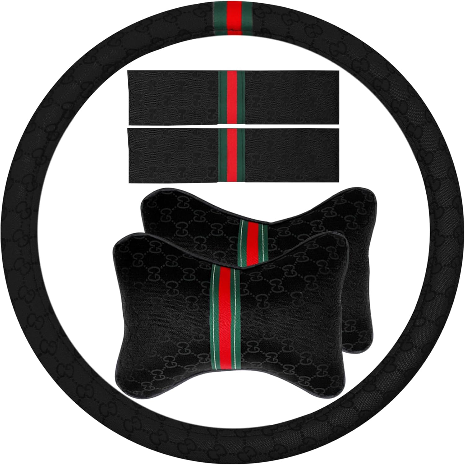 Steering Wheel Cover for Women with Headrest and Seat Belt Cushions