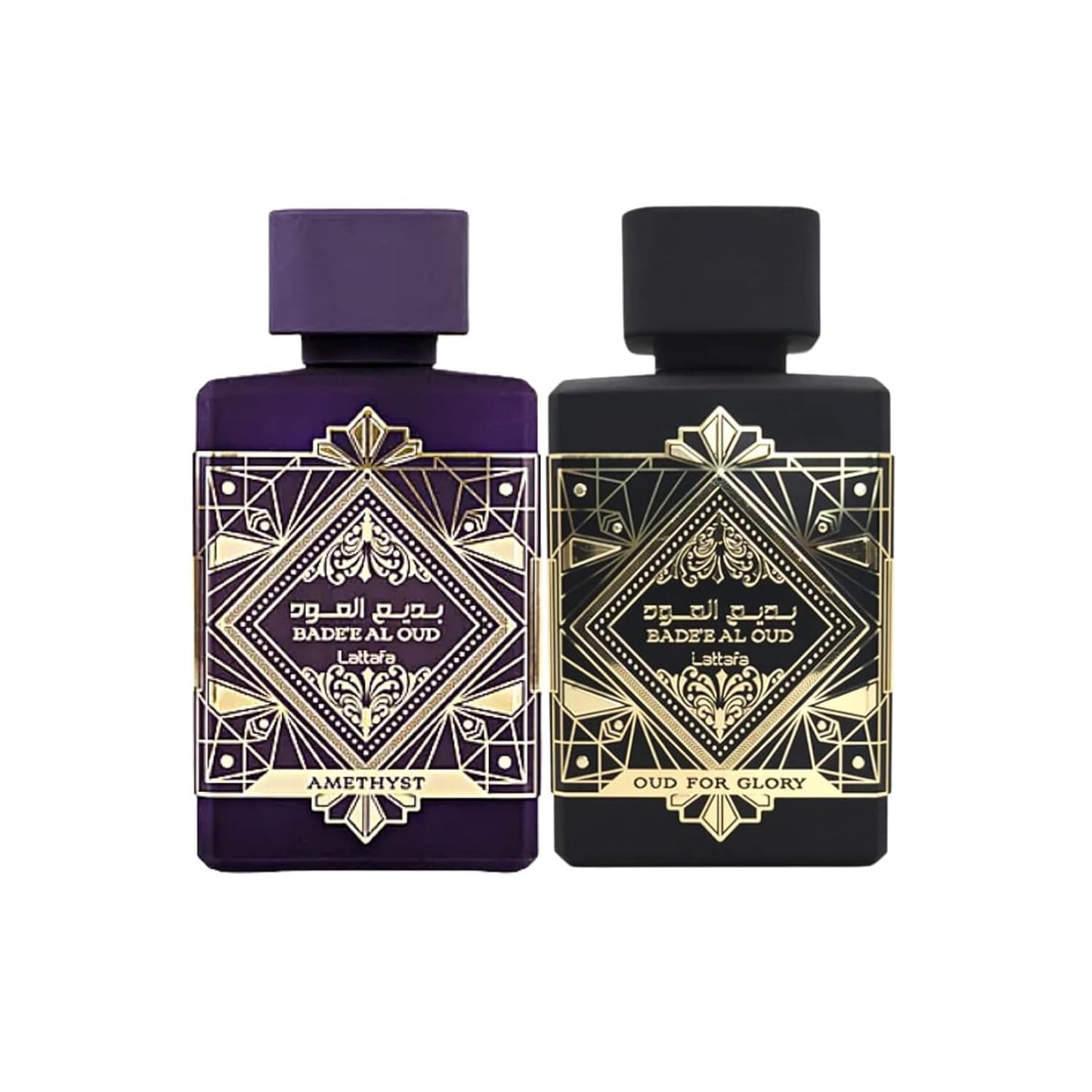 Lattafa Bade'e Al Oud 2-Piece Set: Amethyst & Oud for Glory