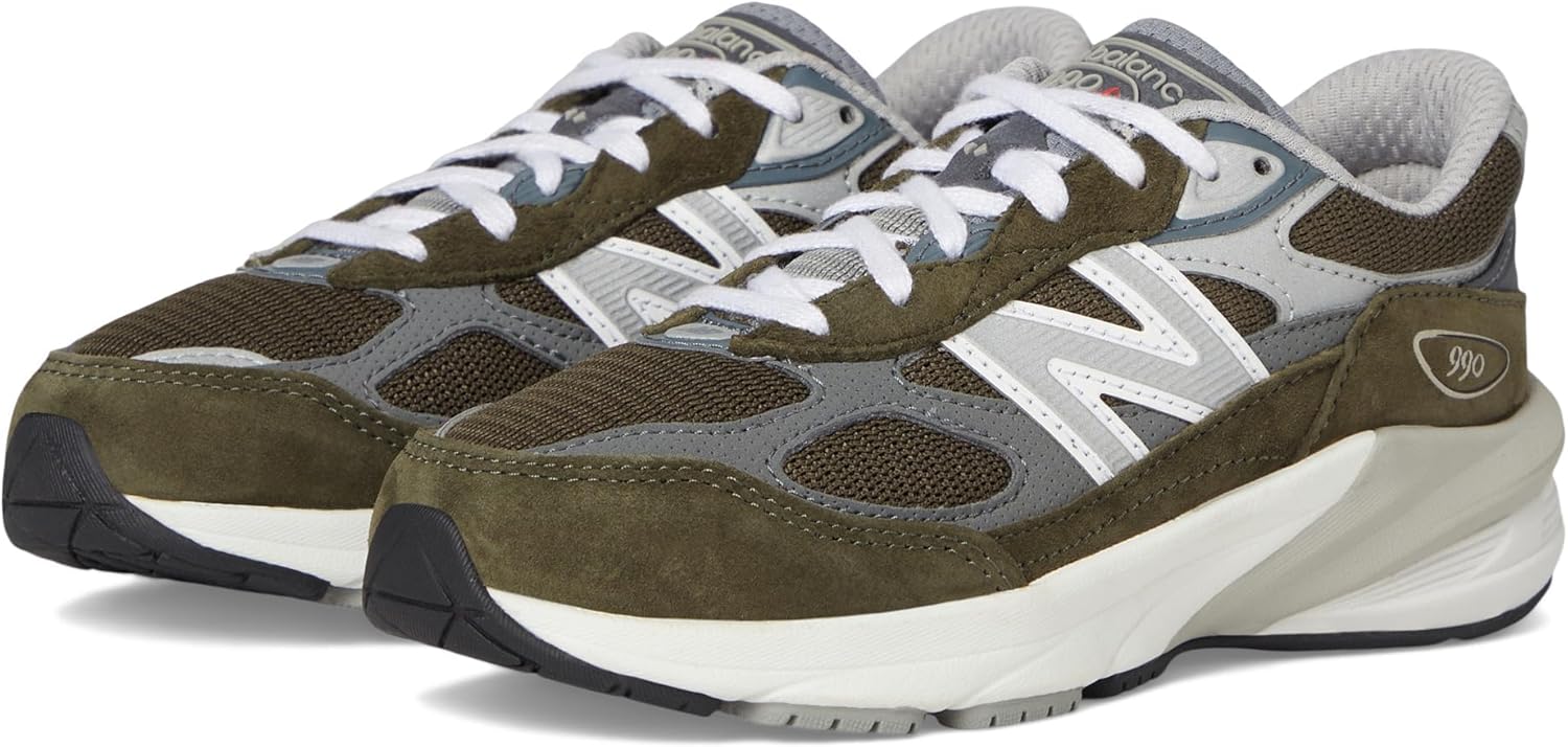 New Balance Kids' 990 V6 Lace-up Sneaker for Active Play