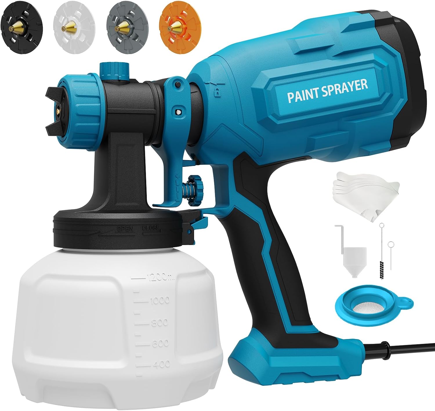 700W HVLP Paint Sprayer with 4 Nozzles for DIY Projects