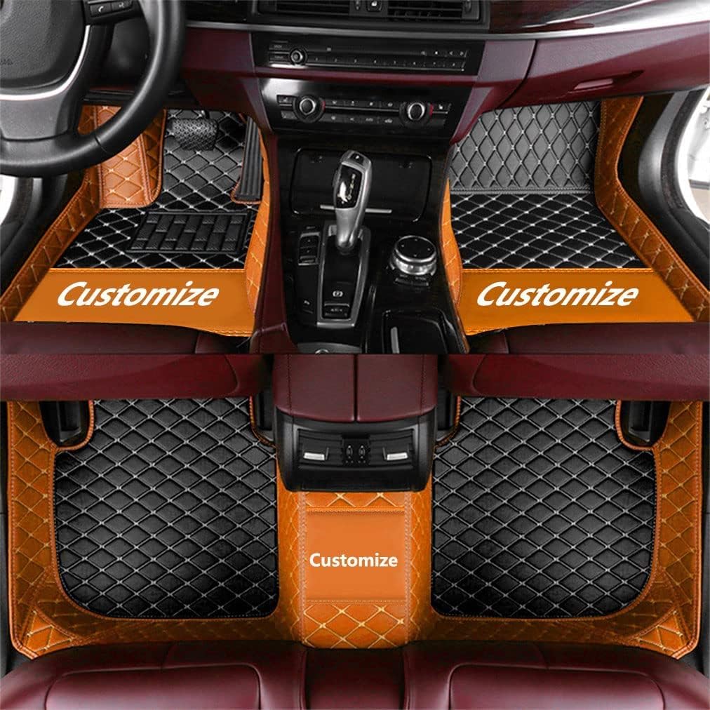 Custom Fit Car Floor Mats for Full Coverage in Black & Orange