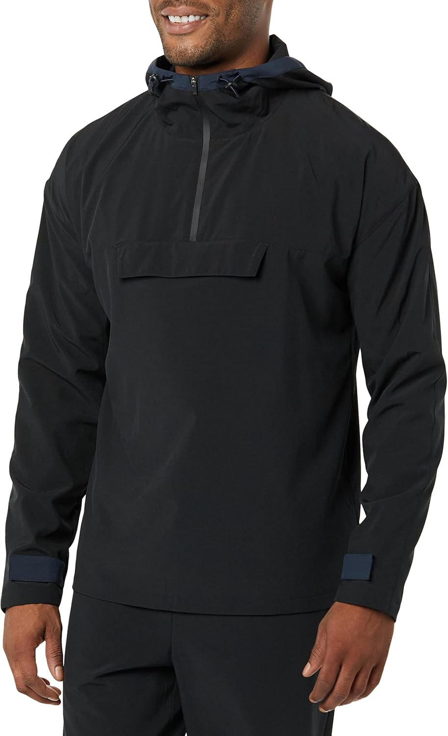 Men's Stretch Woven Quarter Zip Hooded Colorblock Jacket Review