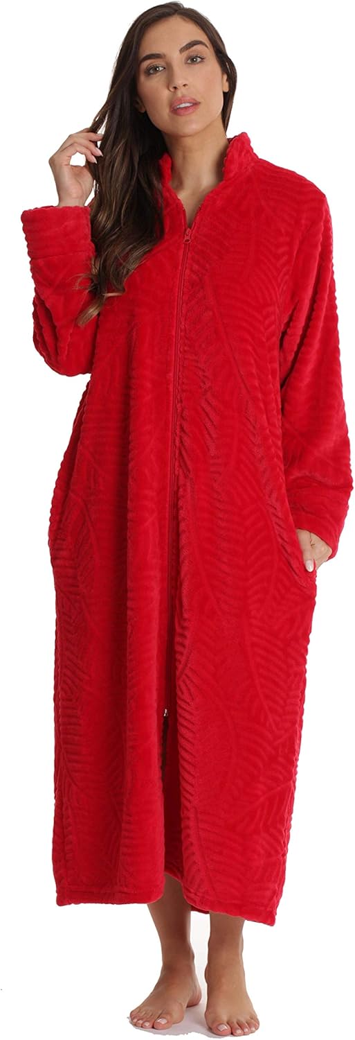 Just Love Plush Zipper Lounger Robe for Ultimate Comfort