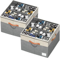 Shoe Organizer for Closet 2 Pack - Foldable Shoe Storage Boxes