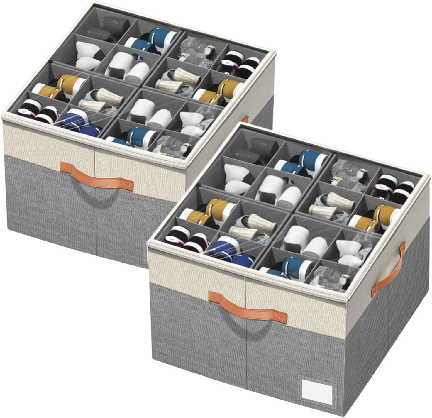 Aokeyee Shoe Organizer for Closet - Foldable Storage Box Set