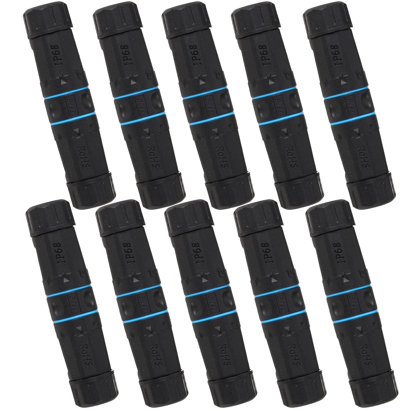 10PCS M23 Shielded RJ45 Waterproof Connectors for Outdoor Use