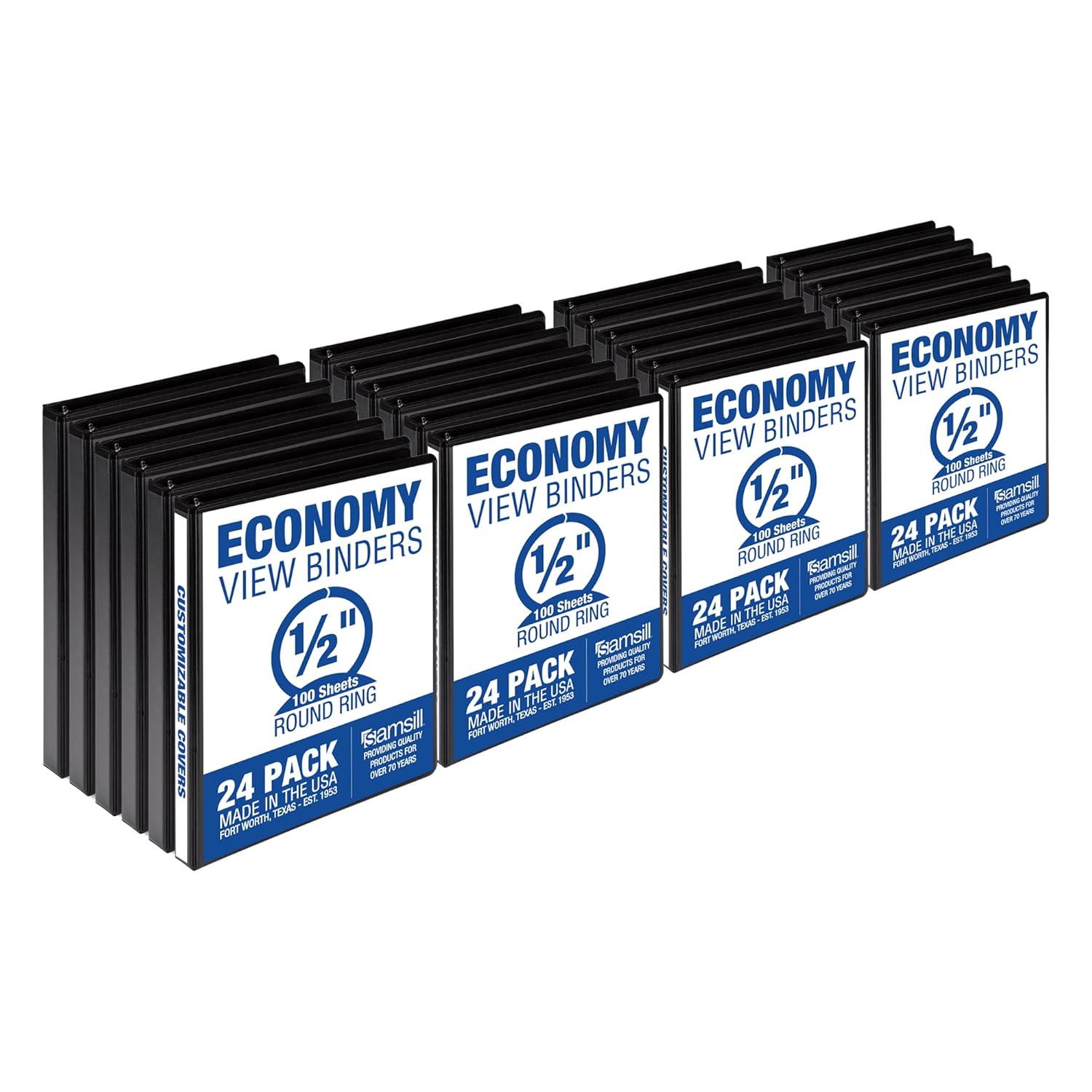 Samsill 0.5 Inch 3 Ring Binders for School and Office Use