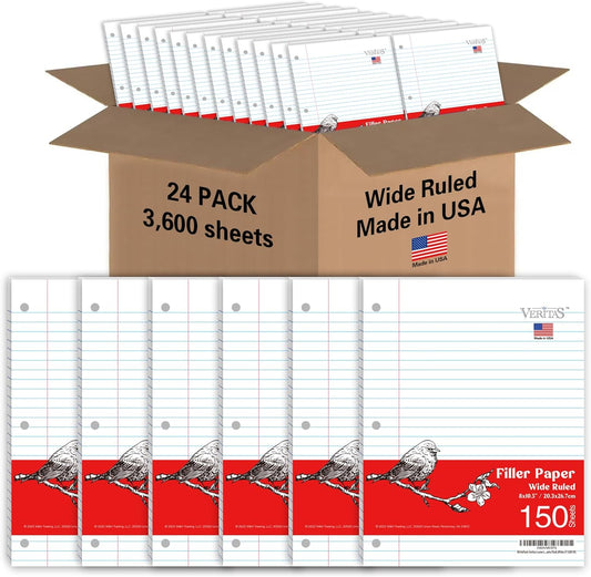 Loose Leaf Notebook Paper for 3 Ring Binders, 150 Sheets