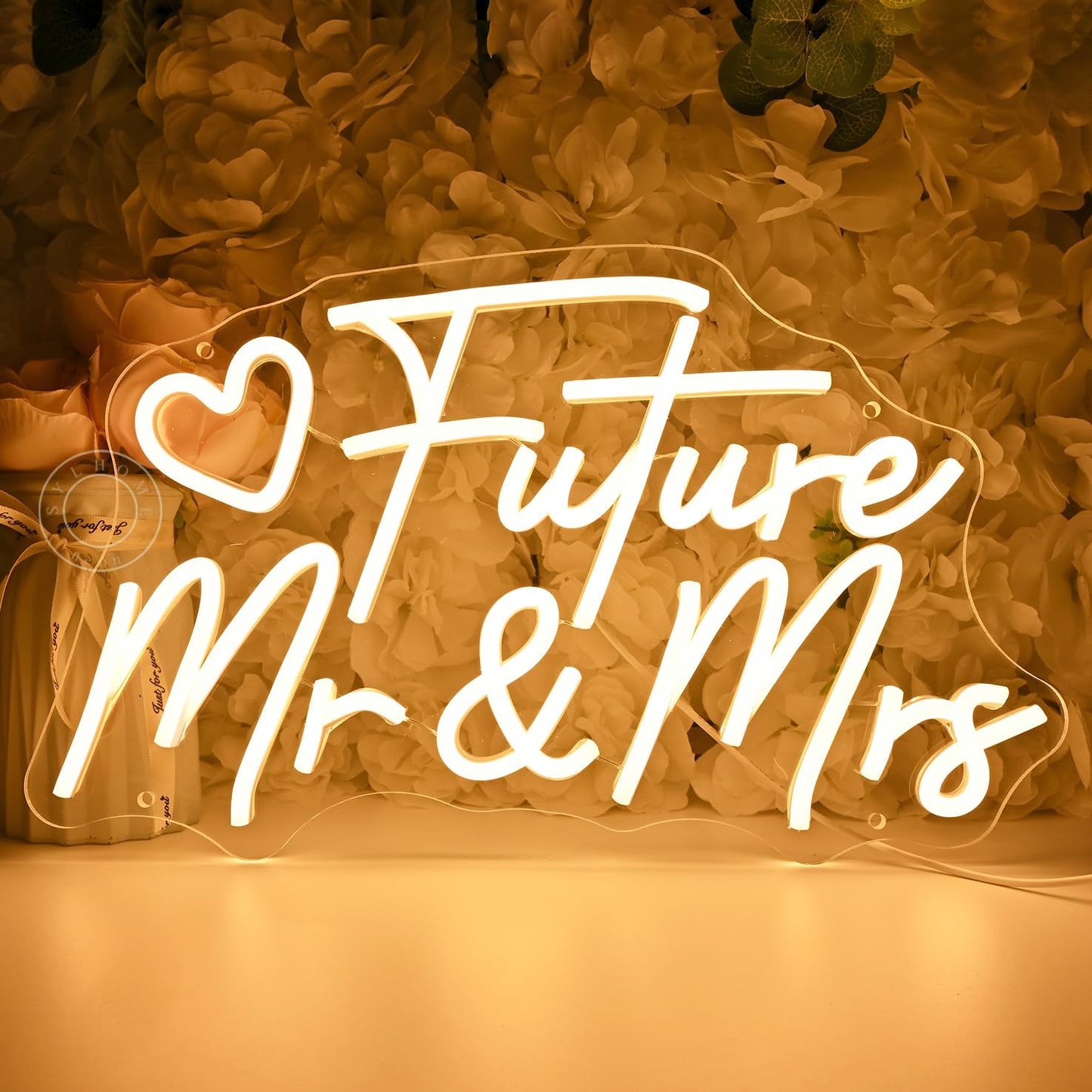 SYLHOME Future Mr & Mrs Led Neon Light Sign for Weddings