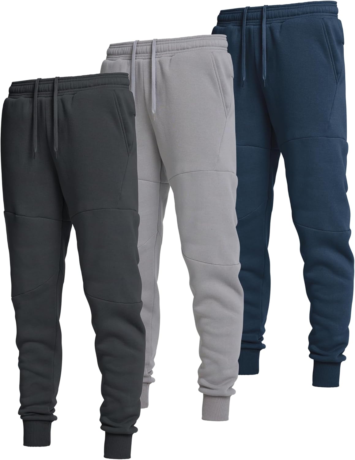 Ultra Performance Joggers for Men with Zipper Pockets - 3 Pack