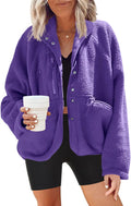 Nirovien Womens Fuzzy Fleece Jacket Button Down Sherpa (Style VNFL)