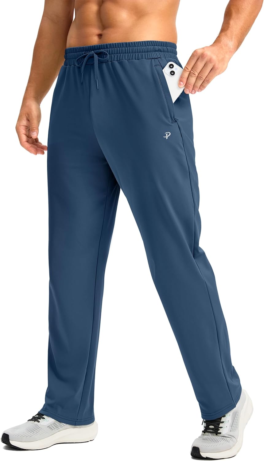 Pudolla Men's Fleece Lined Sweatpants for Winter Workouts
