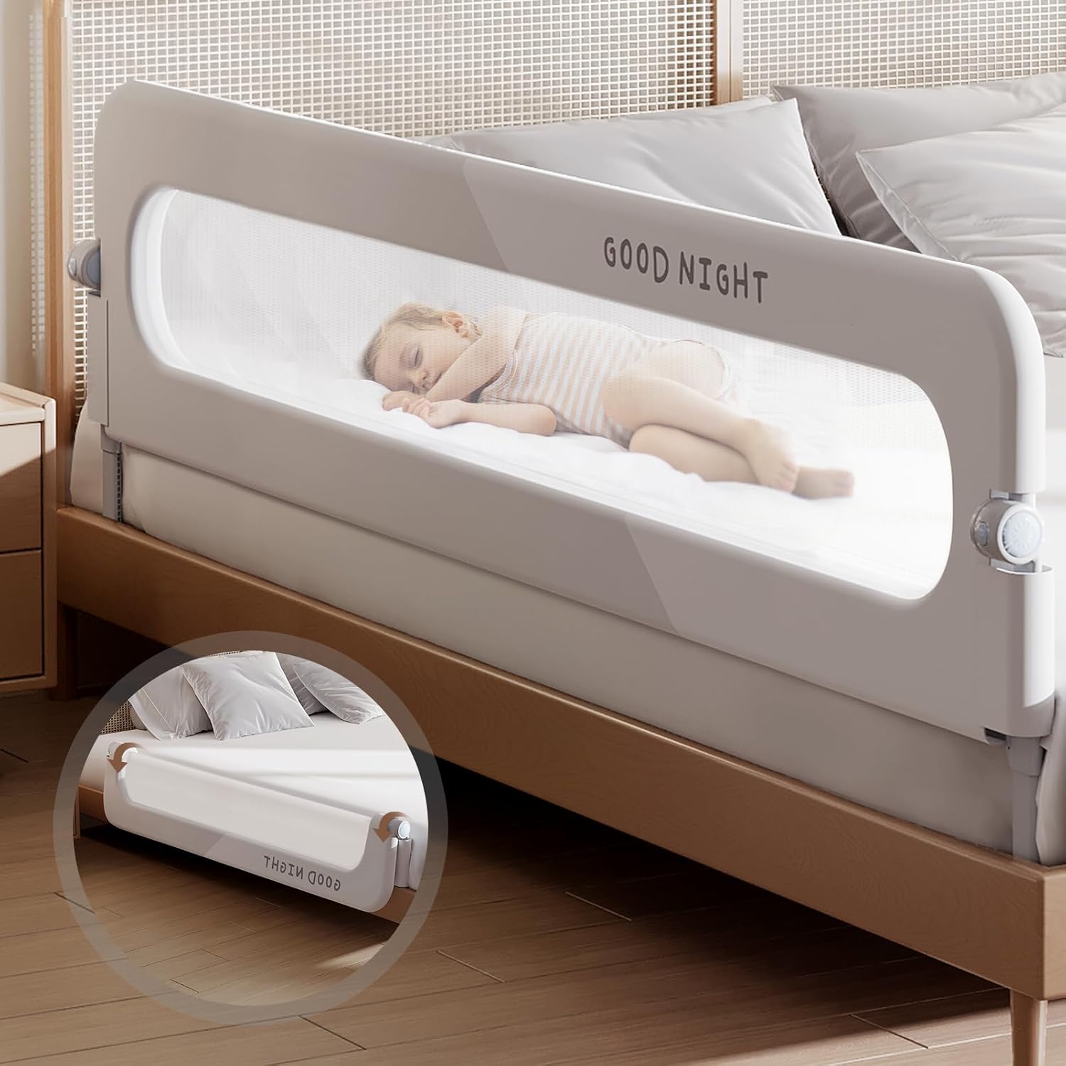 Foldable Toddler Bed Rails for Safe Sleep on Any Bed Size