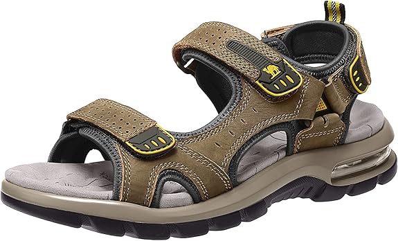 CAMEL CROWN Men's Leather Sandals for Hiking and Outdoor Use
