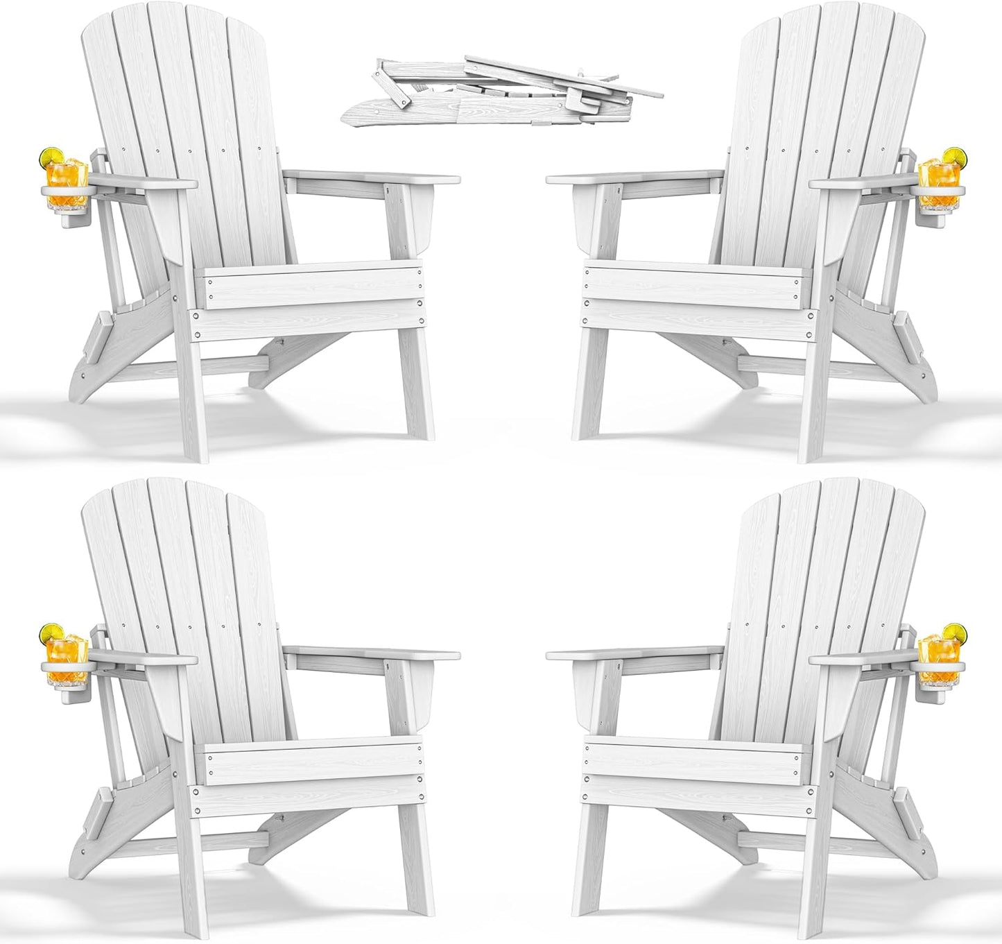 Nevilywood Folding Adirondack Chair with Ergonomic Comfort Design