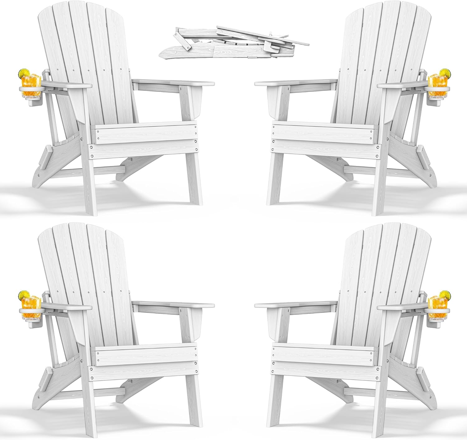 Nevilywood Folding Adirondack Chair with Ergonomic Comfort Design