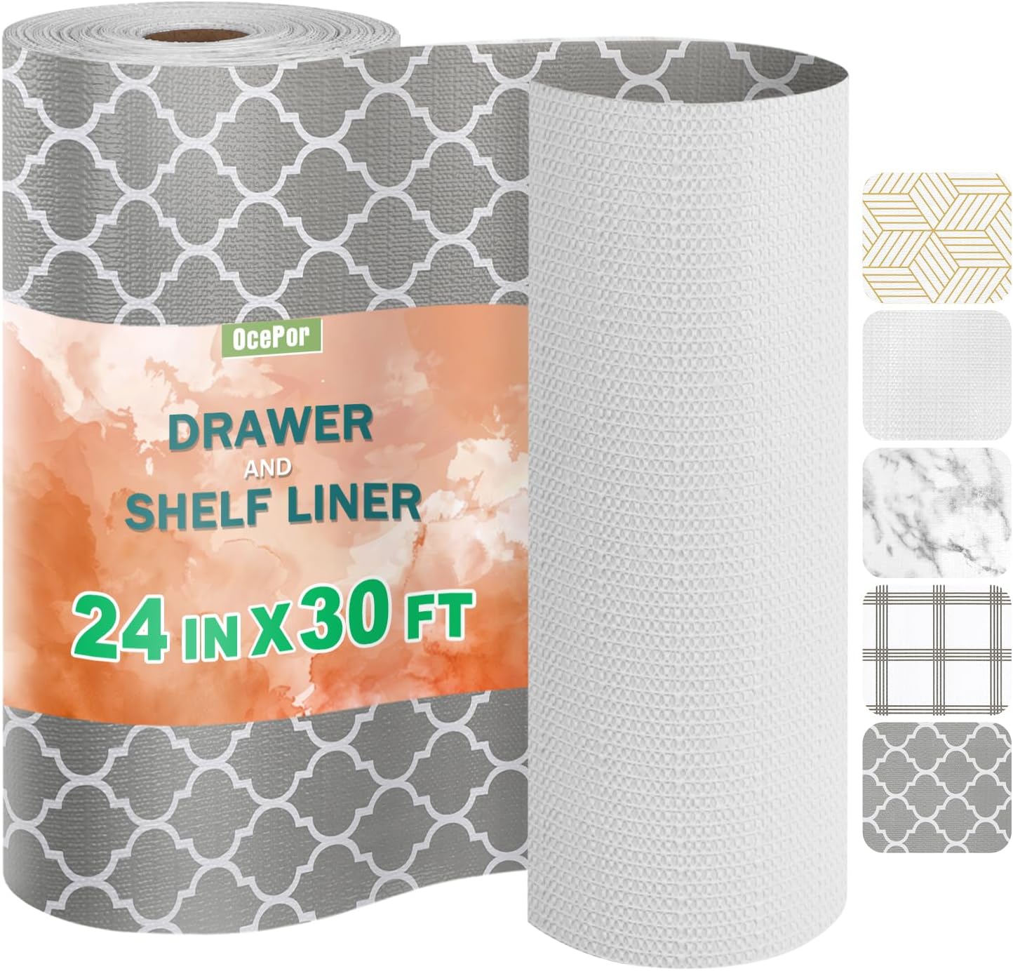 OcePor Non-Adhesive Drawer and Shelf Liner for Cabinets