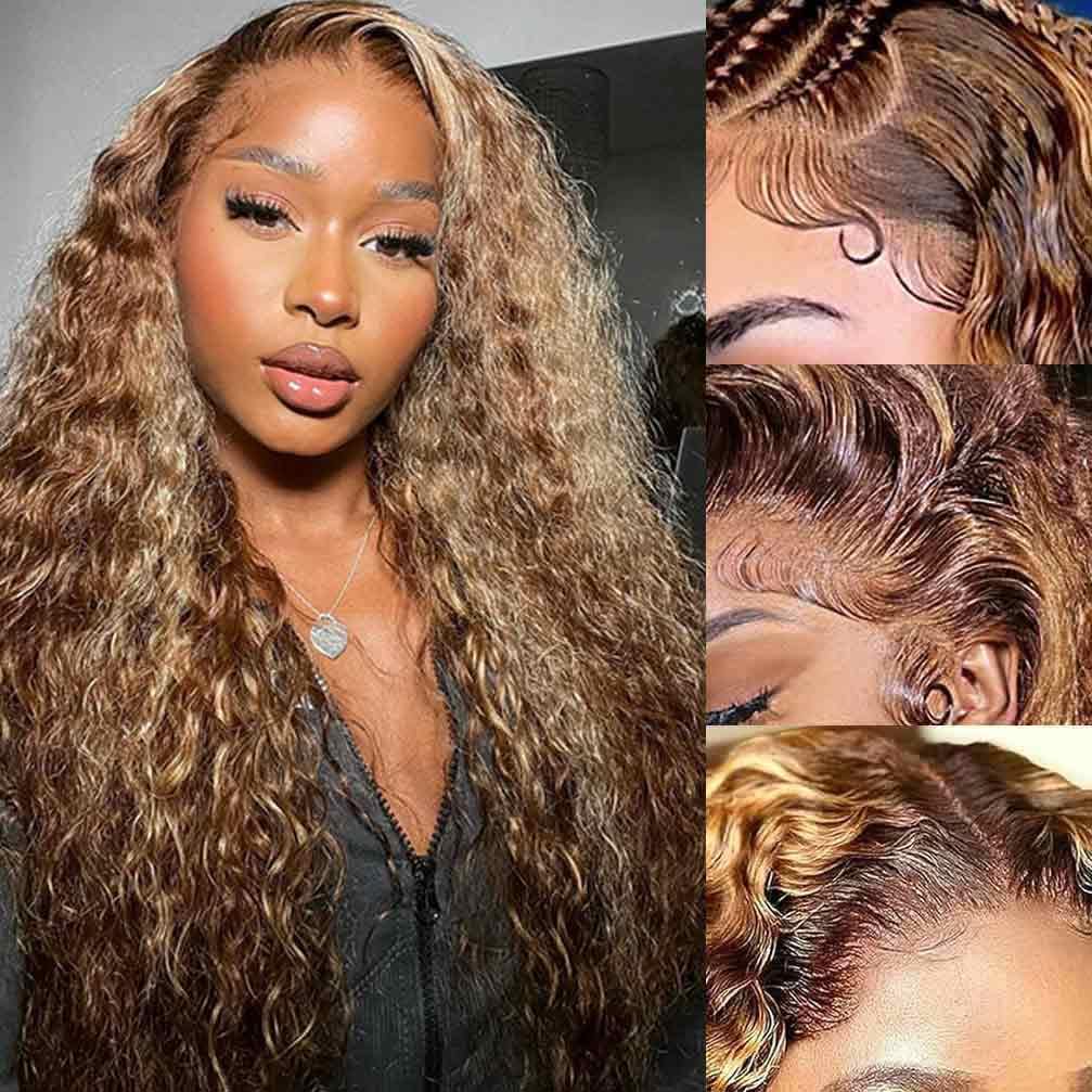 Highlight Lace Front Wig Human Hair 180 Density for Women