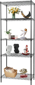 5-Tier Wire Storage Shelves 24x14x59 in - Heavy-Duty Adjustable Rack