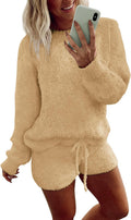 Ekouaer Fuzzy Fleece Pajamas 2 Piece Lounge Set - Warm, Soft Comfort