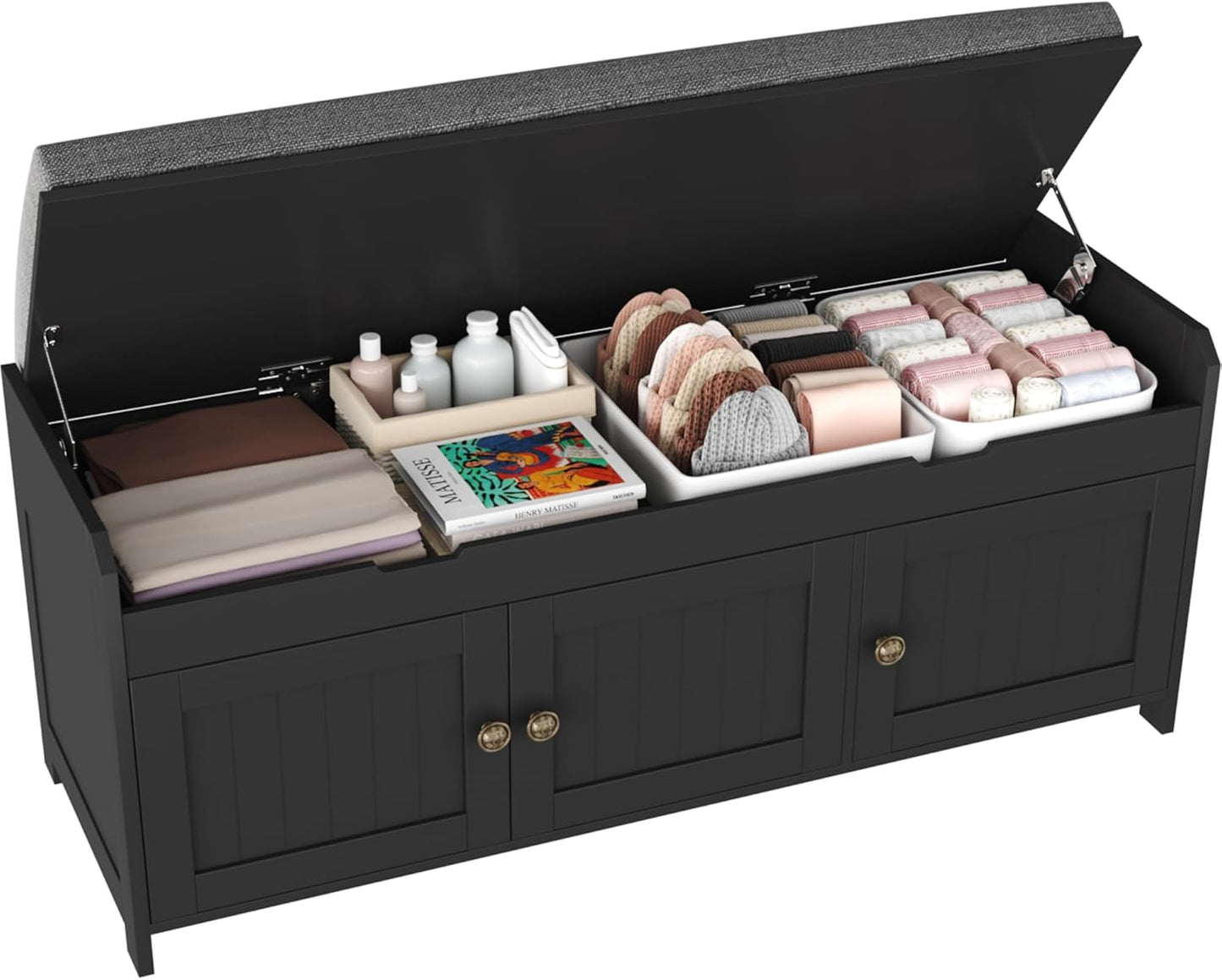 HOMEFORT 41.3 Shoe Bench with Lift Top Storage for Entryway
