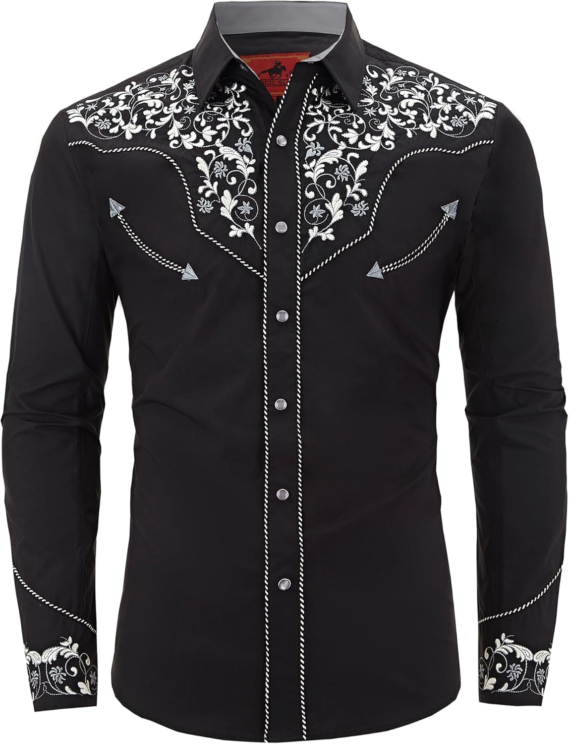 Men's Western Cowboy Shirt with Exquisite Embroidery for Style