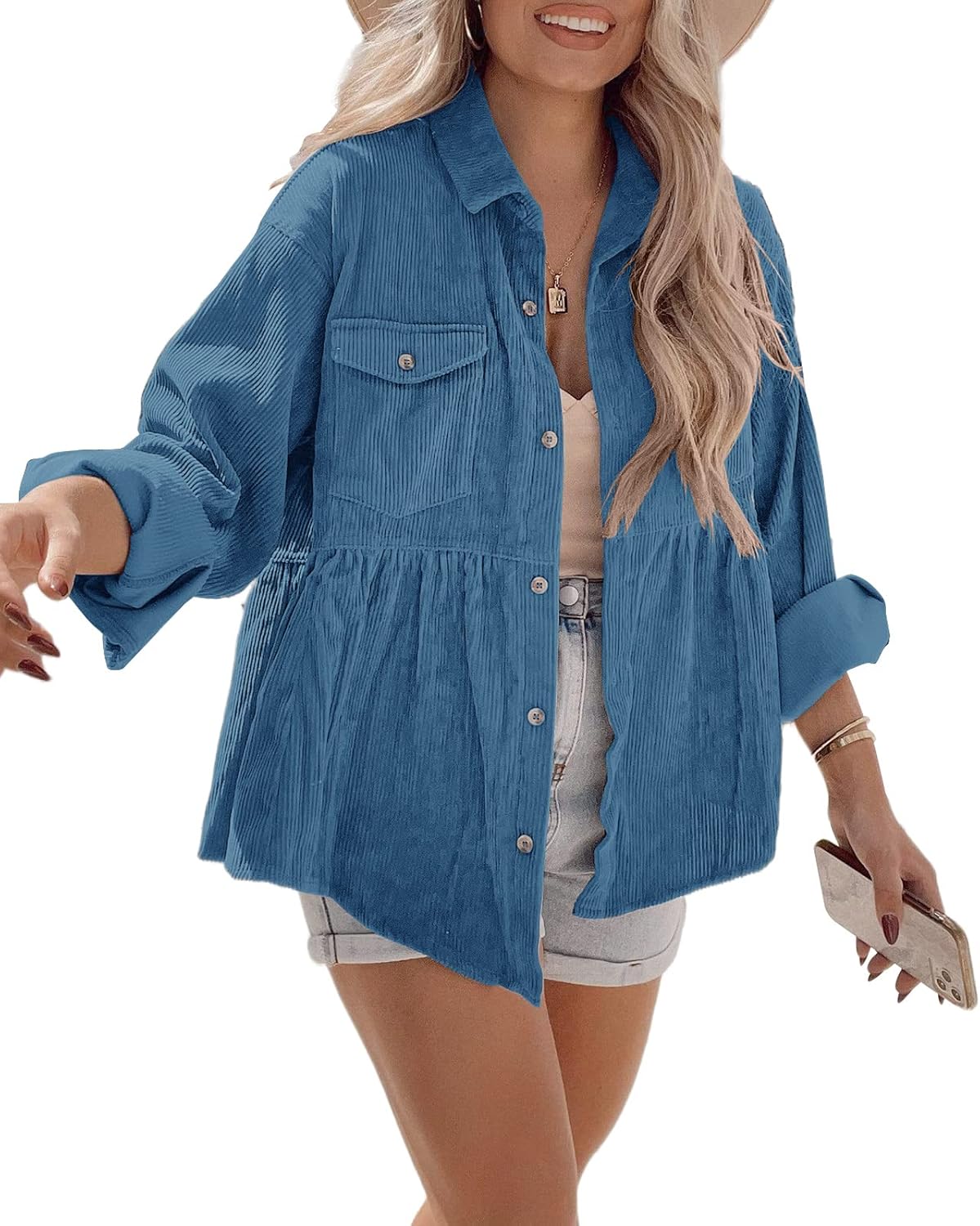 Tutorutor Womens Corduroy Shirts for Casual Everyday Wear