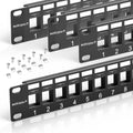 24 Port Blank Keystone Patch Panel 1U 19 in - Slim Keystone Patch
