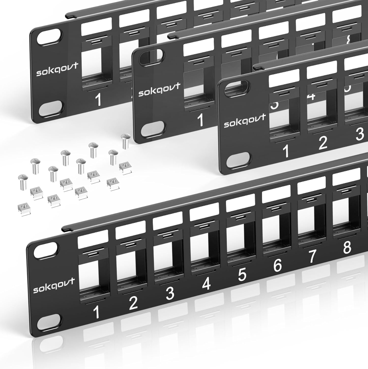 24 Port Blank Keystone Patch Panel for Easy Network Setup