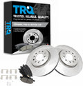 TRQ Front Brake Pad & Rotor Kit Compatible with 2017-2021 Vehicles