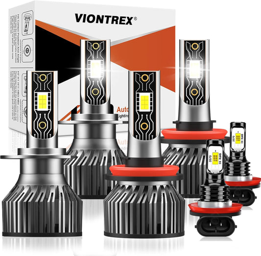 H7 High Beam & H11 Low Beam Light Bulbs for Ford Fusion 2006-2018
