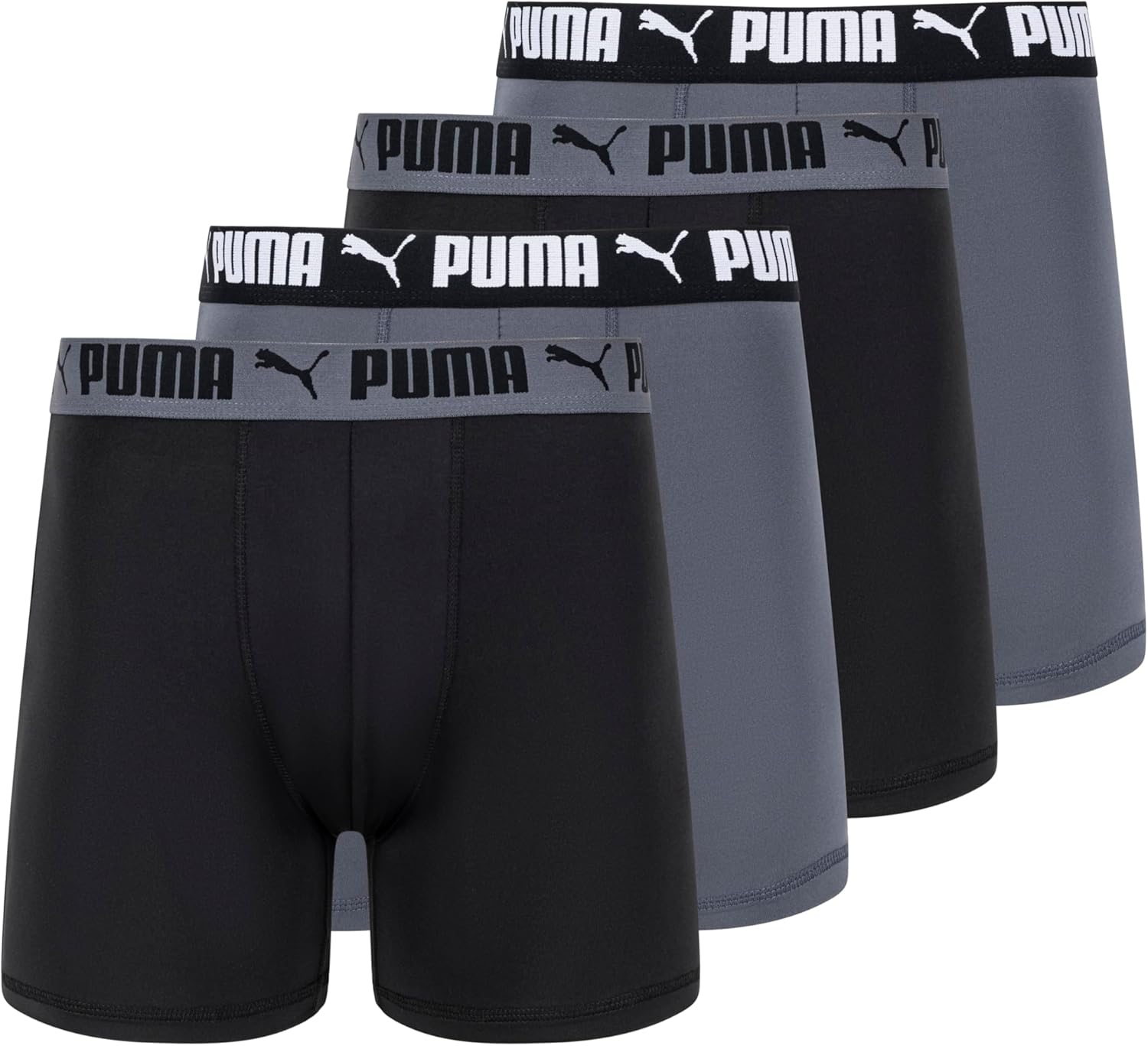 PUMA Men's Active Stretch Boxer Briefs - 4 Pack