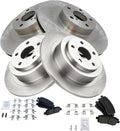 TRQ Front & Rear Brake Pad & Rotor Kit Ceramic Compatible with 2002