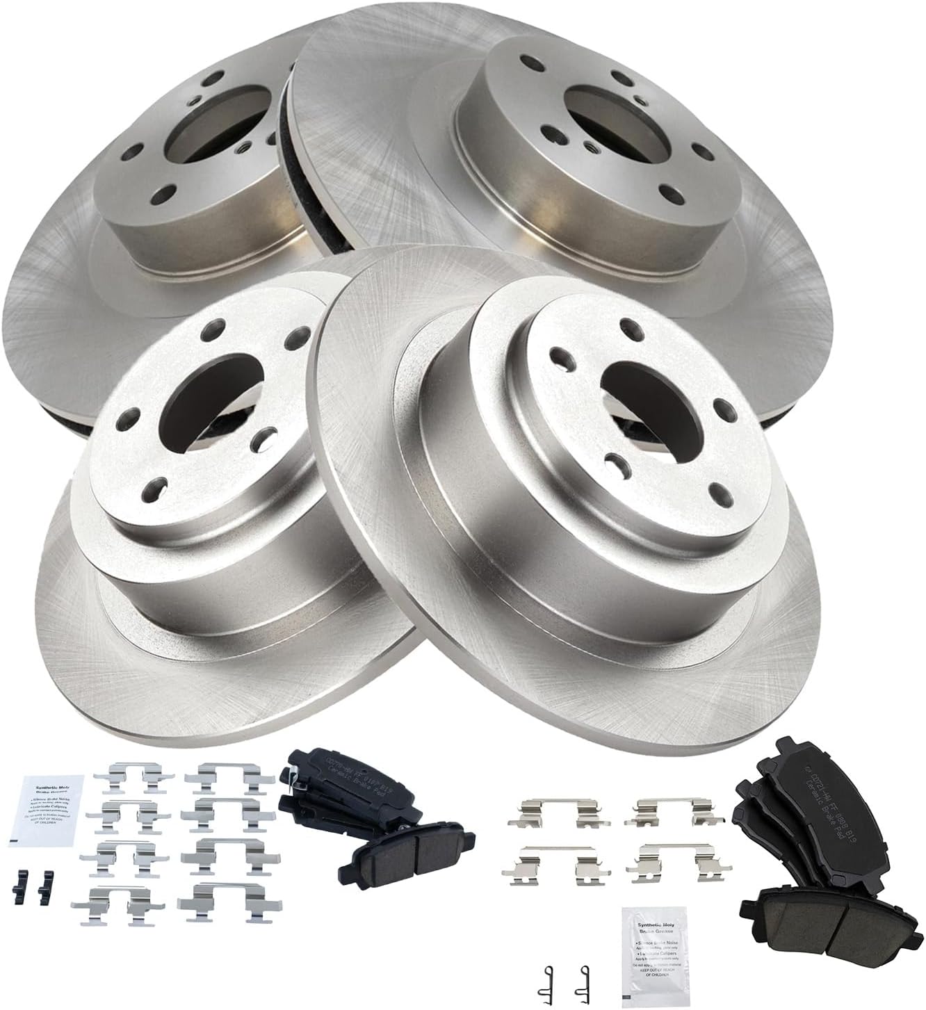 TRQ Front & Rear Brake Pad & Rotor Kit for Subaru Legacy & Outback