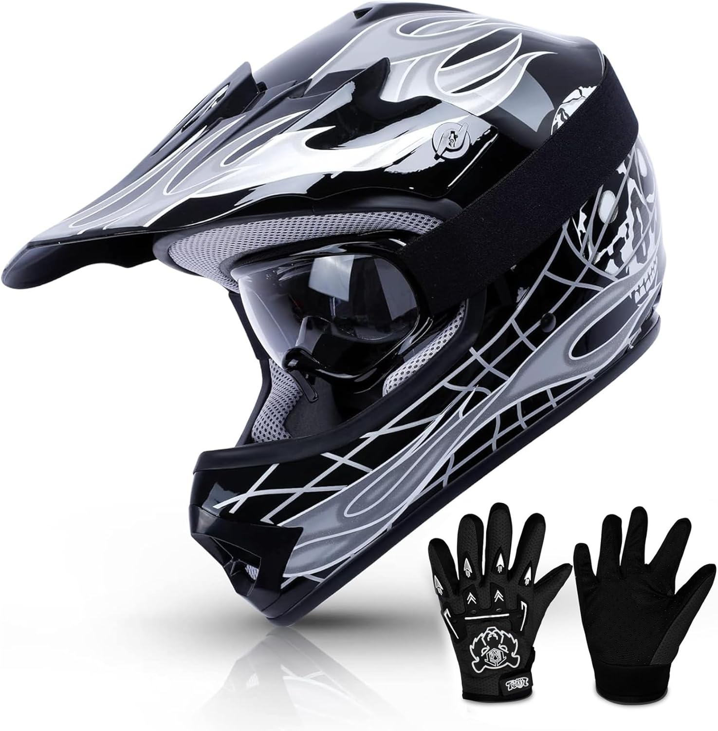 Youth Kids Dirt Bike Helmet for Boys Girls with Goggles Gloves