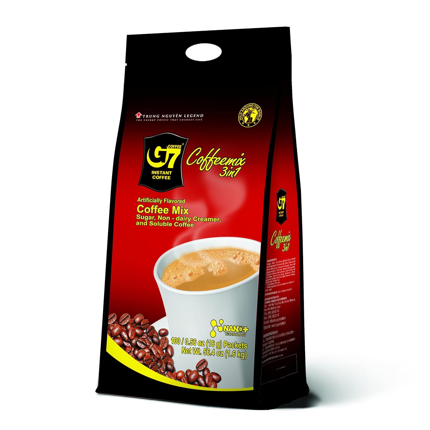 Trung Nguyen G7 Instant Coffee - NANO+ Tech, 3-in-1 Blend