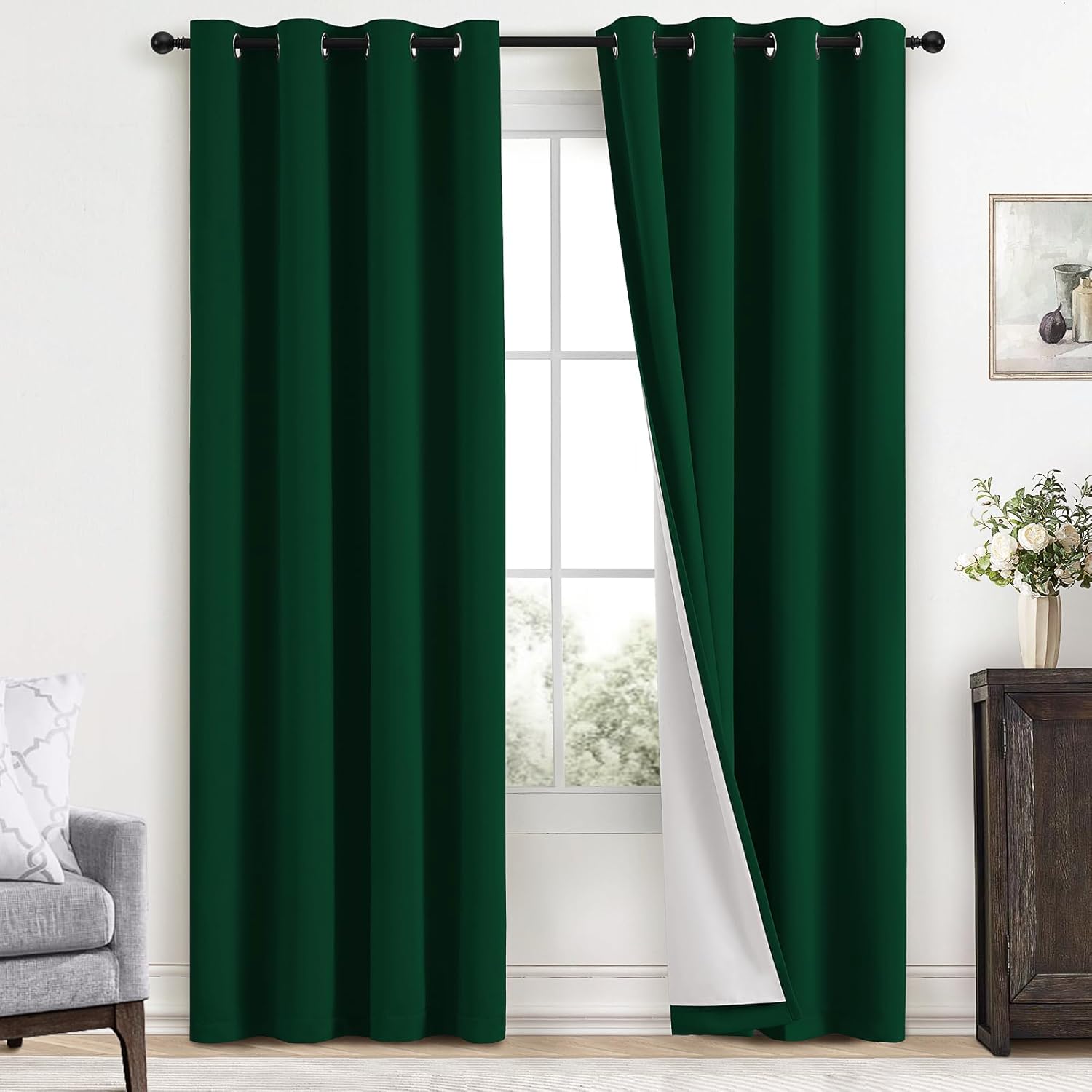 Yakamok 100% Blackout Curtains for Bedroom and Living Room