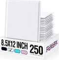White Bubble Mailers 8.5x12 250 Pack - Padded Opaque Envelopes