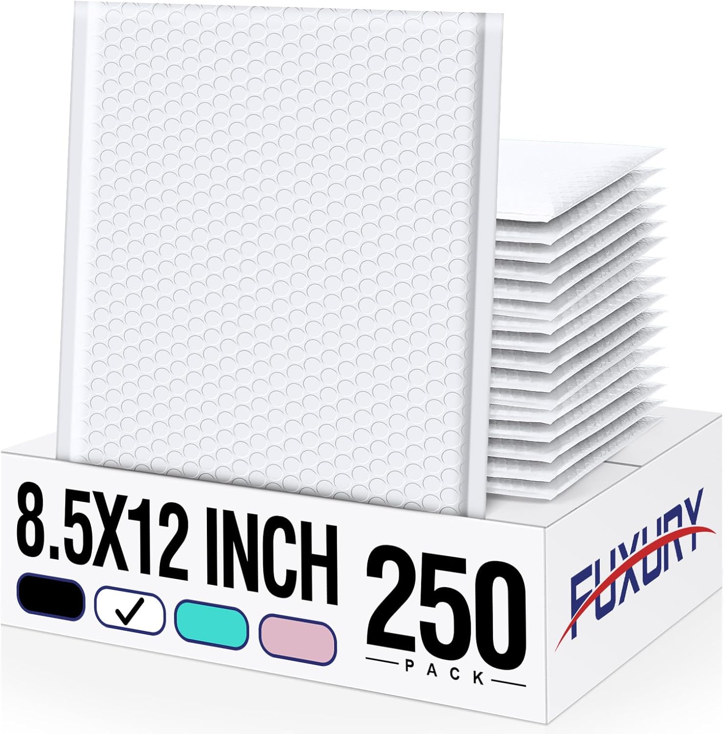 Fuxury 250 Pack White Bubble Mailers for Safe Shipping Needs